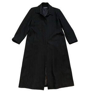 Vtg Herman Kay Overcoat Womens Size 14 Long Coat Wool Blend Black Classic Jacket